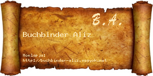 Buchbinder Aliz névjegykártya